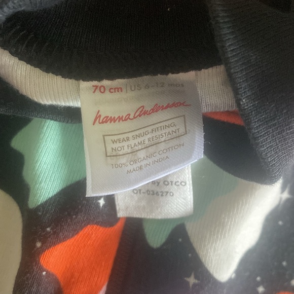 Hanna Andersson Multicolor Ghost Halloween Print Kids Footie - Picture 2 of 3